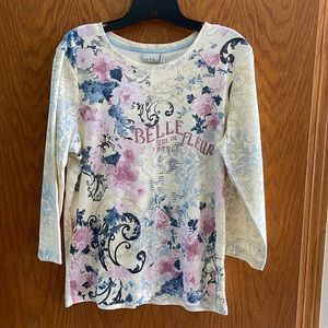 Misses Nicole Miller 3/4 Sleeve top Sz L New with Tags